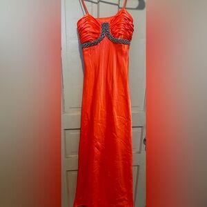 Bright pink/orange prom dress